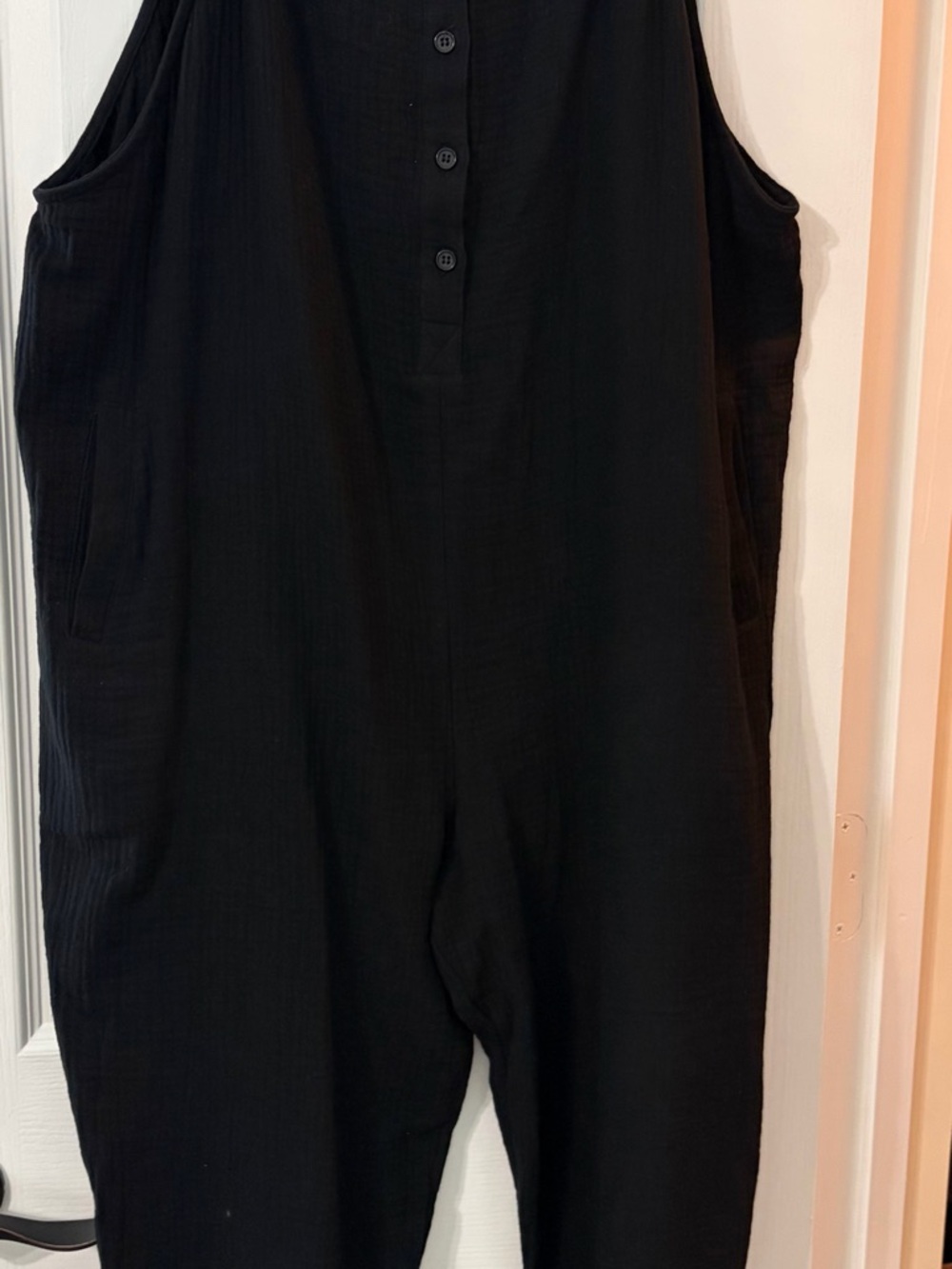 Black Relaxed Jumpsuit - Women's Sleeveless Pant Jumpsuit